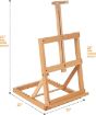 Imagen de Caballete de mesa premium de madera de Haya Heavy-Duty H-Frame Tabletop MEEDEN modelo HJ-11 de 30x38x63cm
