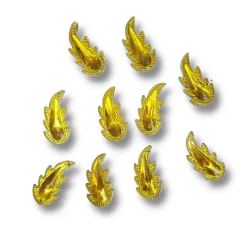 piedra para coser gema facetada forma hoja 19x47mms por 10 unidades color oro iridiscente 0