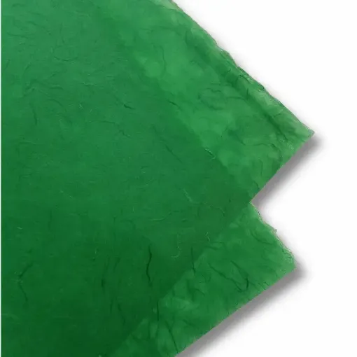 papel artesanal fibras 25grs 64x47cms x3 unidades color verde oscuro 0