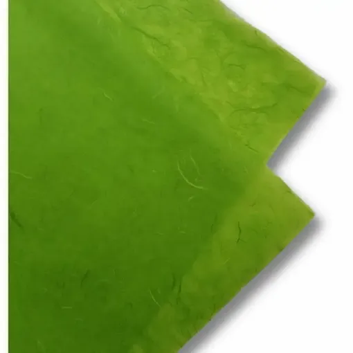papel artesanal fibras 25grs 64x47cms x3 unidades color verde manzana 0