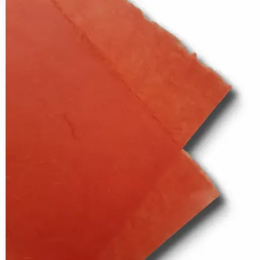 papel artesanal fibras 25grs 64x47cms x3 unidades color naranja fuerte 0