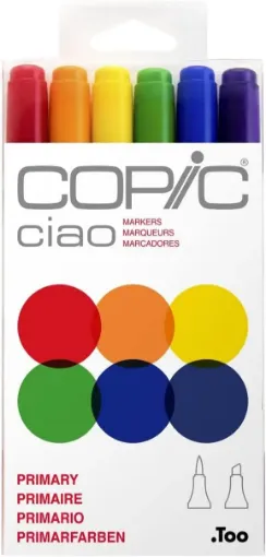 set marcadores profesional copic ciao alcohol doble punta set 6 colores tonalidades primarios 0