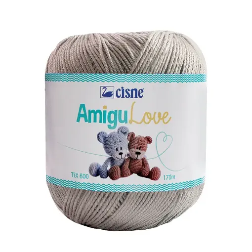 hilo algodon crochet amigulove cisne tex600 100gr 170mts color gris 00399 0