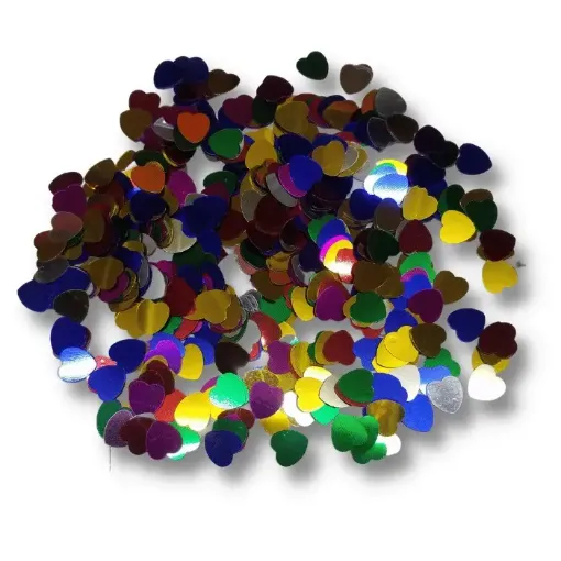 confetti metalizado glitter art forma corazon bolsa 10grs 0