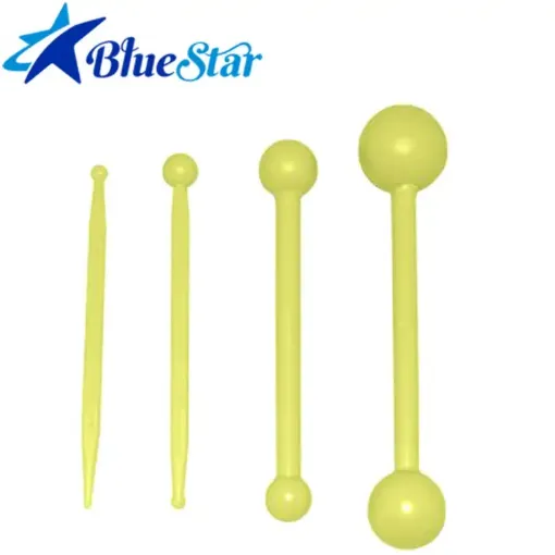 set 4 bolillos acocadores plastico grandes blue star x4 modelos diferentes 0