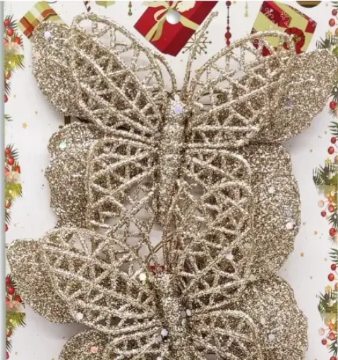 mariposas decorativas 3d glitter set 3 unidades 9x10cms 0