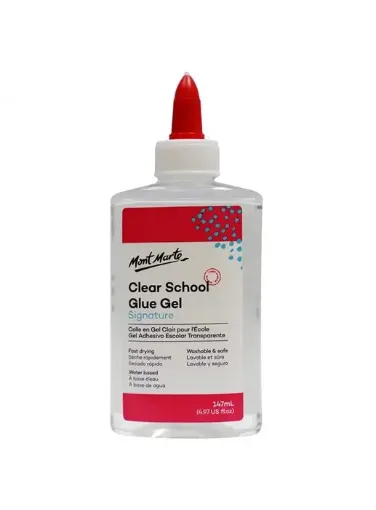 pegamento escolar incoloro lavable clear school glue signature mont marte envase pico 147ml 0