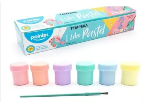 temperas pastel pointer set 6 colores pasteles 20ml incluye pincel 0