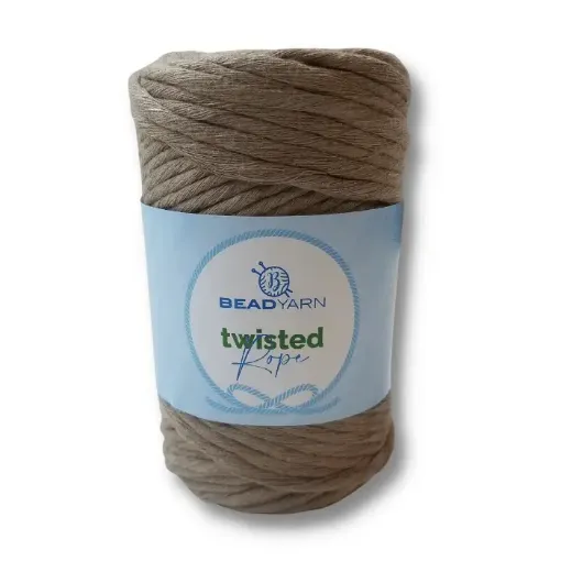 cordon grueso para macrame twisted rope bead yarn madeja 250grs 70mts aprox color habano oscuro 0