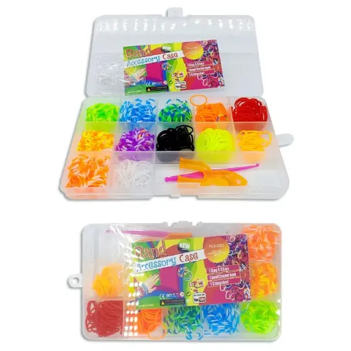 La Casa del Artesano-Set de bijou para armar pulseras con gomitas de  colores x500 unidades en organizador de 17x9.5x2cm
