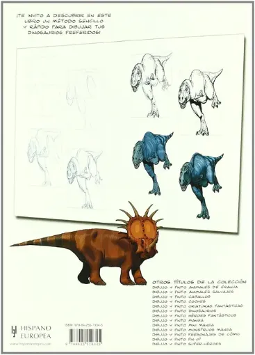 libro dibujo pinto dinosaurios editorial hispano europea 20x27cms 48pags 0