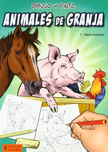 libro dibujo pinto animales granja editorial hispano europea 20x27cms 48pags 0