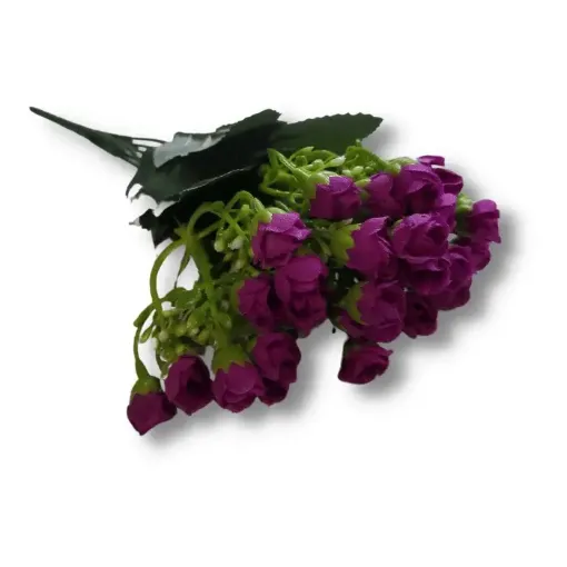 ramo flores artificiales mini pimpollos x6 28cms a2455 color bordeaux 0