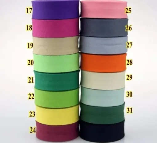 cinta bies tela algodon 20mms colores lisos rollo 25mts 0