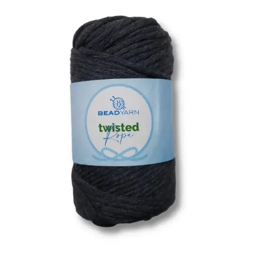 cordon grueso para macrame twisted rope bead yarn madeja 250grs 70mts aprox color gris oscuro 0