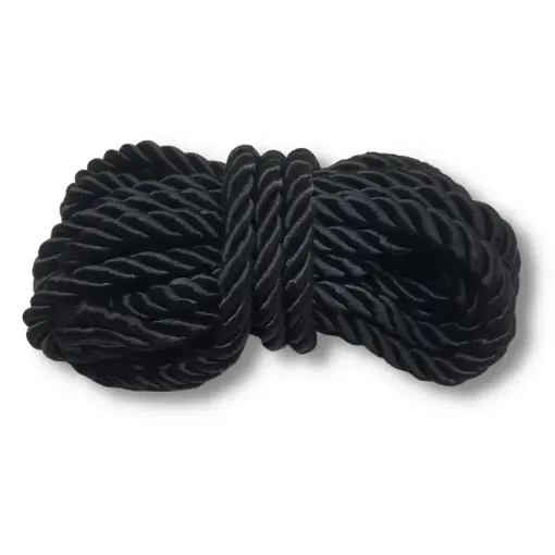 cordon seda trenzado perlado 5mms por 3mts color negro 0