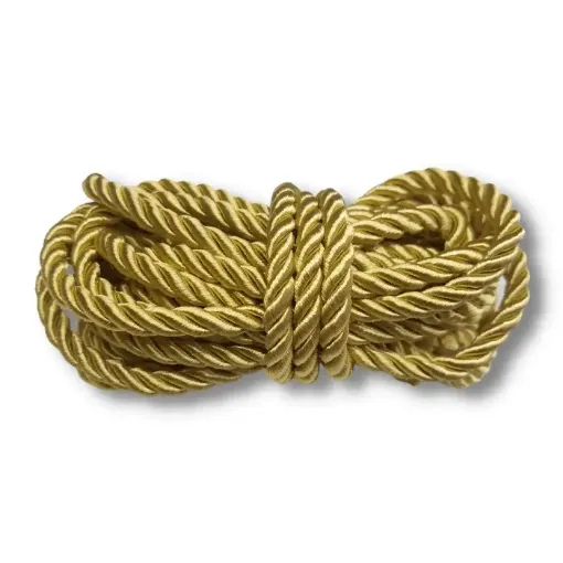cordon seda trenzado perlado 5mms por 3mts color dorado 0