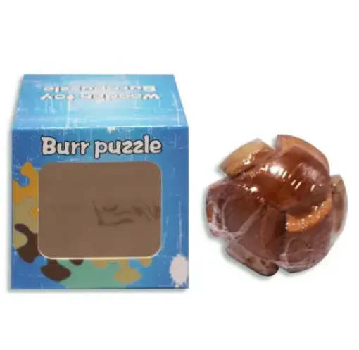 juego encastre madera burr puzzle 7 5cms modelo esfera fn1435 0