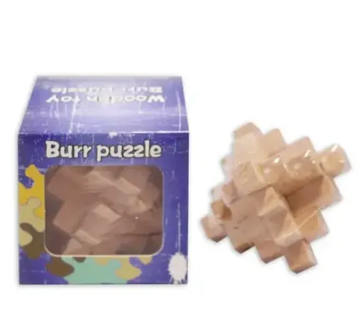 juego encastre madera burr puzzle 7 5cms modelo fn1427 0