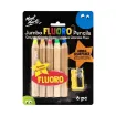 set 6 lapices cera jumbo fluoro pencils mont marte caja x6 colores neon sacapuntas 0