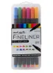 marcadores fibras fineliner punta 0 4mm soft grip signature mont marte x12 colores brillantes 0