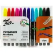 set 12 marcadores permanentes premium punta media 1mm no toxicos mont marte x12 colores vibrantes 0