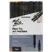 set 7 marcadores artisticos tinta al alcohol doble punta flexible premium mont marte x7 colores 0
