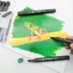 set 7 marcadores artisticos tinta al alcohol doble punta flexible premium mont marte x7 colores 2