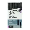 set 6 marcadores artisticos tinta al alcohol doble punta flexible premium mont marte tonos grises 0