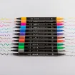 set 12 marcadores punta doble 0 6mm pta pincel premium mont marte lettering x12 colores vibrantes 4