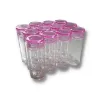 frasquito vidrio boca chica rb12570 2x6cms tapa plastico rosa por 12 unidades 0