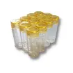 frasquito vidrio boca chica rb12570 2x6cms tapa plastico amarillo por 12 unidades 0