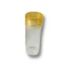 frasquito vidrio boca chica rb12570 2x6cms tapa plastico amarillo por 12 unidades 1