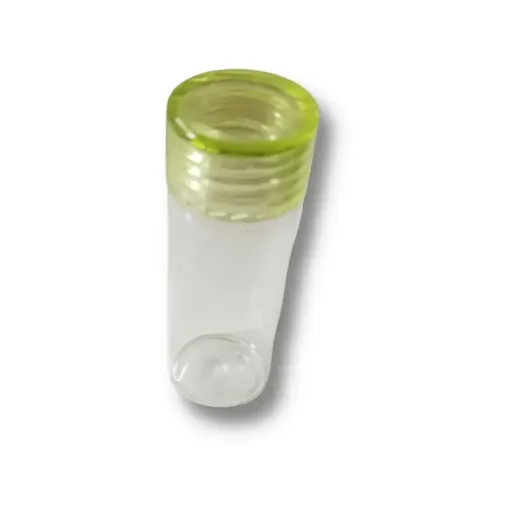 frasquito vidrio boca chica rb12570 2x6cms tapa plastico verde por unidad 0