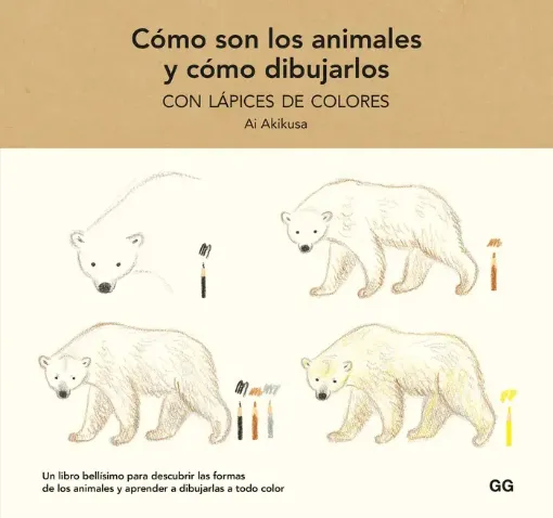 libro como son los animales como dibujarlos por ai akikusa editorial ggdiy 112pag 21x20cms 0