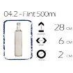 botella vidrio flint transparente 500ml 6x27 5cms tapa aluminio 1