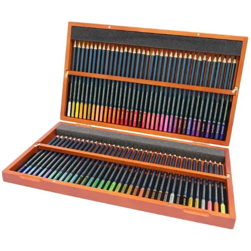 set 72 lapices colores premium mont marte x72 colores alta pigmentacion caja madera 0