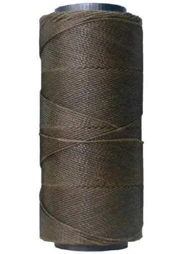 hilo cordon encerado fino 100 polyester 2 cabos cono 100grs 150mts settanyl color 0771 marron 0