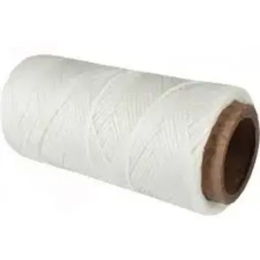 hilo cordon encerado fino 100 polyester 2 cabos cono 100grs 150mts olimpo color 080 blanco 0