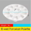 paleta gode porcelana blanca circular lavable profesional meeden dgykp24 18cms 12 reparticiones 3