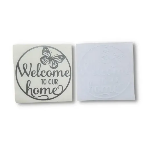 vinilo decorativo autoadhesivo la casa del artesano mini modelo c16 welcome color blanco 0
