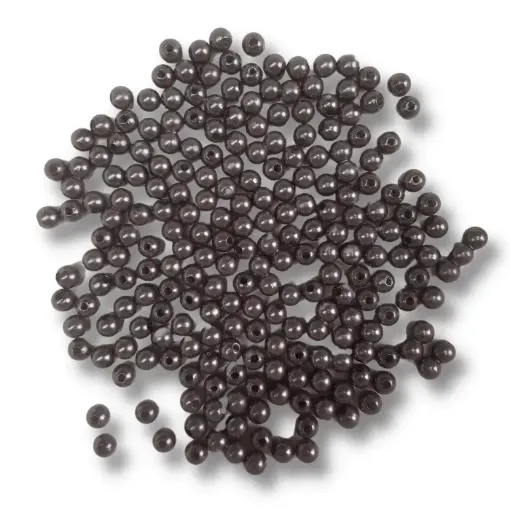perlas importadas sueltas para enhebrar plastico abs 6mms color gris oscuro x25grs 0