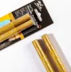 set 2 marcadores tinta acrilica doble punta ancha fina signature mont marte x2 color oro 1