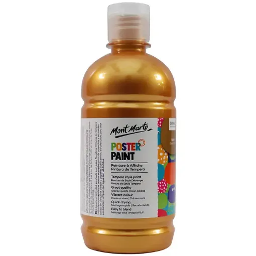 tempera poster paint secado rapido terminacion mate mont marte x500ml color oro dorado 0