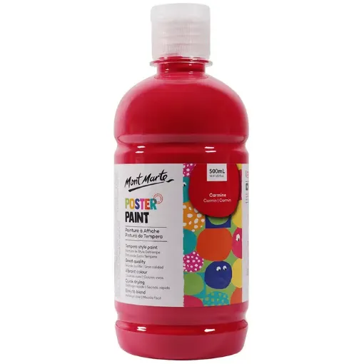 tempera poster paint secado rapido terminacion mate mont marte x500ml color rojo carmin 0