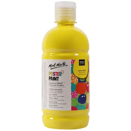 tempera poster paint secado rapido terminacion mate mont marte x500ml color amarillo limon 0