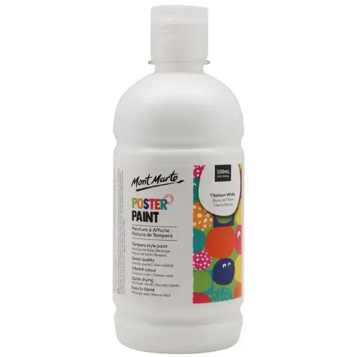 tempera poster paint secado rapido terminacion mate mont marte x500ml color blanco titanio 0