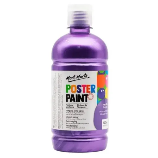 tempera poster paint secado rapido terminacion satinada mont marte x500ml color violeta metalizado 0