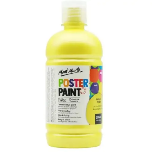 tempera poster paint secado rapido terminacion satinada mont marte x500ml color amarillo metalizado 0