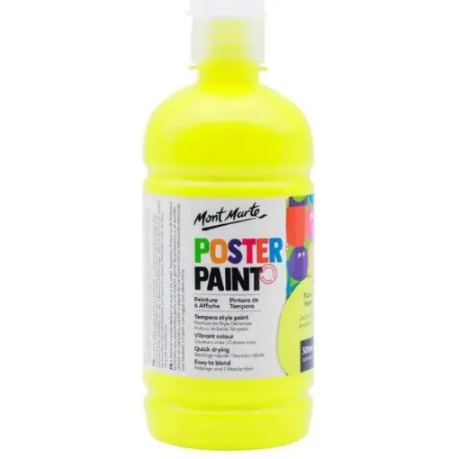 tempera poster paint secado rapido terminacion satinada mont marte x500ml color amarillo fluorescente 0
